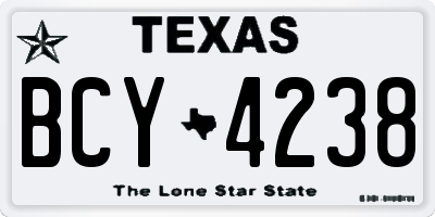 TX license plate BCY4238