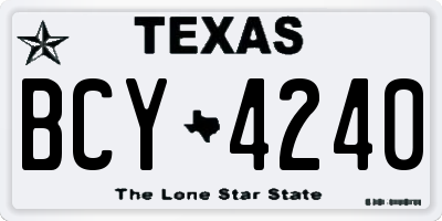 TX license plate BCY4240