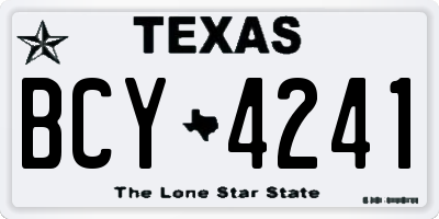 TX license plate BCY4241