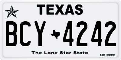 TX license plate BCY4242