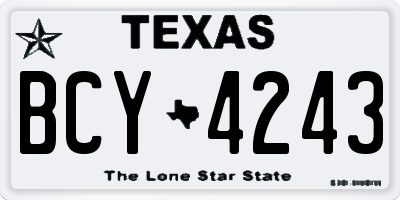 TX license plate BCY4243