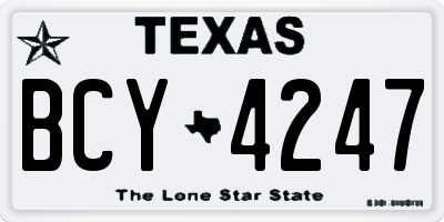TX license plate BCY4247