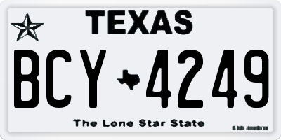 TX license plate BCY4249