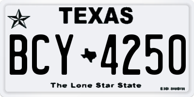 TX license plate BCY4250