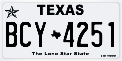 TX license plate BCY4251
