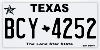 TX license plate BCY4252