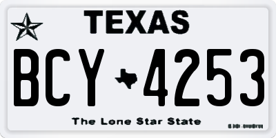 TX license plate BCY4253