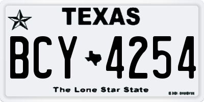TX license plate BCY4254