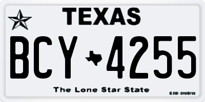 TX license plate BCY4255
