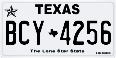 TX license plate BCY4256