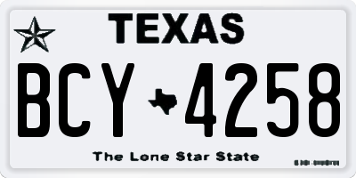 TX license plate BCY4258