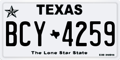 TX license plate BCY4259