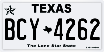 TX license plate BCY4262