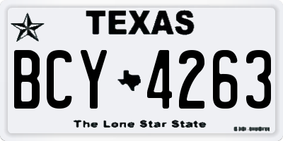 TX license plate BCY4263