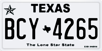 TX license plate BCY4265