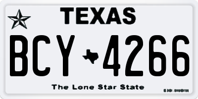 TX license plate BCY4266
