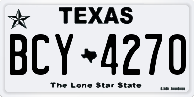 TX license plate BCY4270