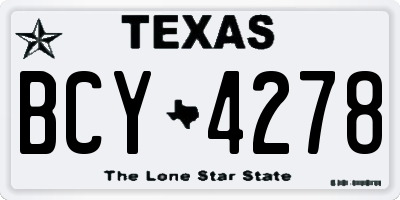 TX license plate BCY4278