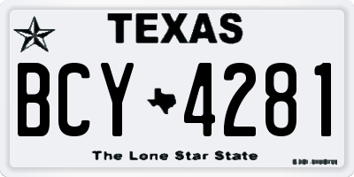 TX license plate BCY4281
