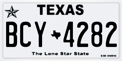 TX license plate BCY4282