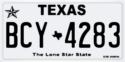 TX license plate BCY4283
