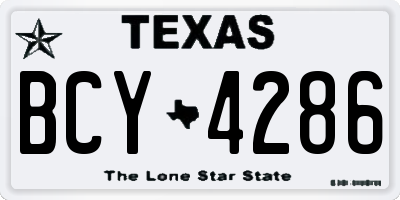 TX license plate BCY4286
