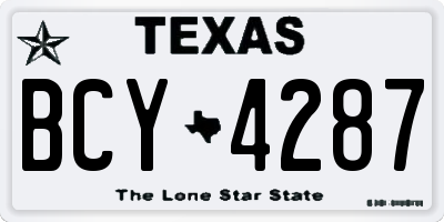 TX license plate BCY4287