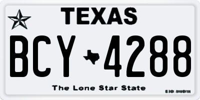 TX license plate BCY4288