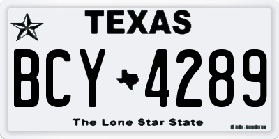TX license plate BCY4289