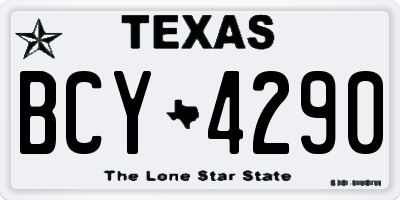 TX license plate BCY4290