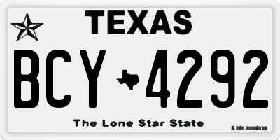 TX license plate BCY4292