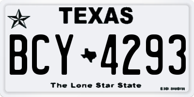 TX license plate BCY4293