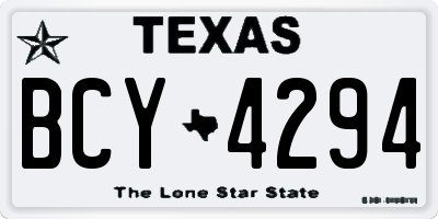 TX license plate BCY4294