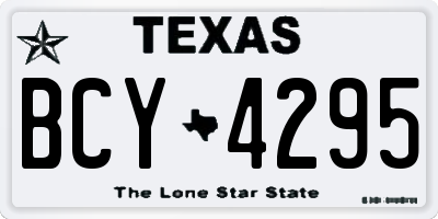 TX license plate BCY4295