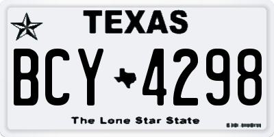 TX license plate BCY4298