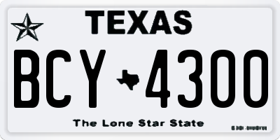 TX license plate BCY4300