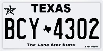 TX license plate BCY4302