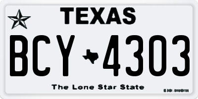 TX license plate BCY4303