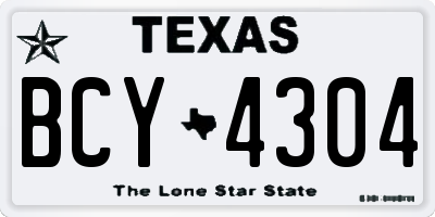 TX license plate BCY4304