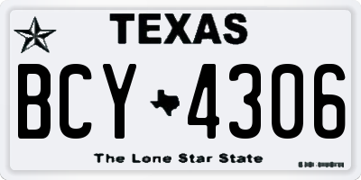 TX license plate BCY4306