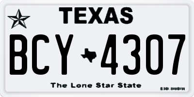 TX license plate BCY4307