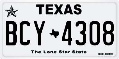 TX license plate BCY4308