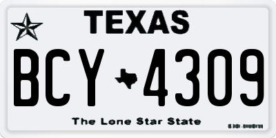 TX license plate BCY4309