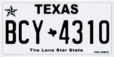 TX license plate BCY4310