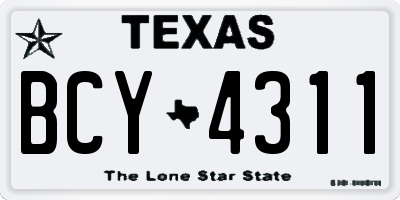 TX license plate BCY4311