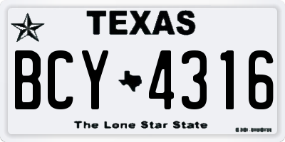TX license plate BCY4316