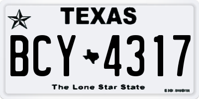 TX license plate BCY4317