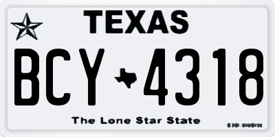 TX license plate BCY4318