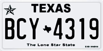 TX license plate BCY4319
