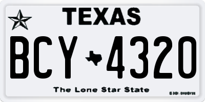 TX license plate BCY4320